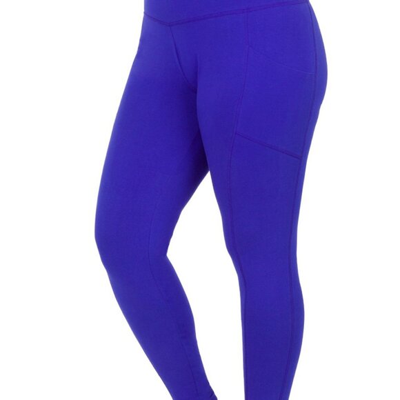 Zenana Outfitters Pants - Travel Passions -  Bright Blue Leggings W Pockets
